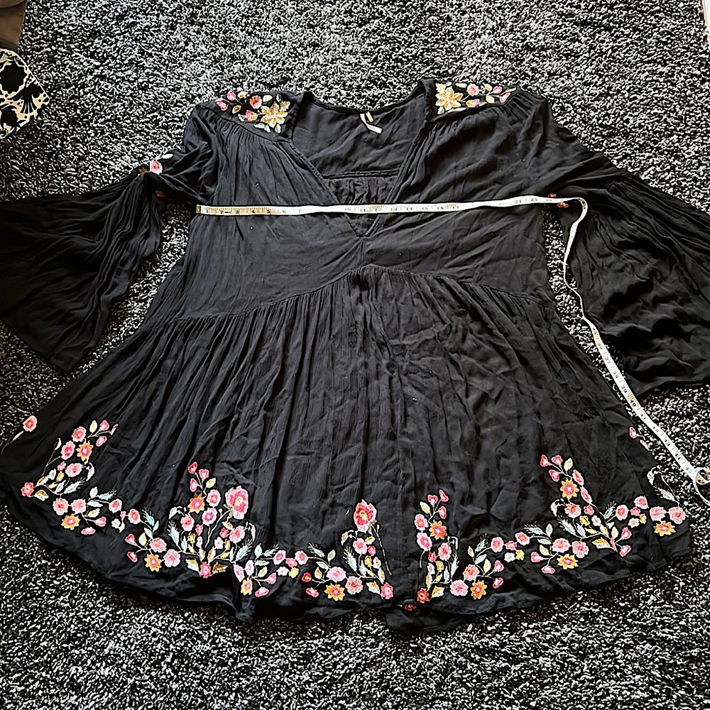Free People Te Amo embroidered tunic mini dress Size M